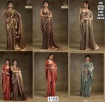 Glamorous Two Tone Satin Silk Readymade Sarees For Cocktail Parties