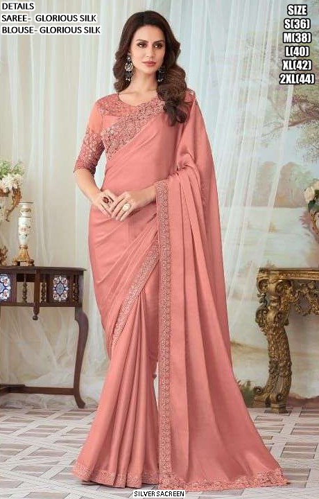 Glorious Silk Embroidered Partywear Un-Stitched Blouse And Sarees Online