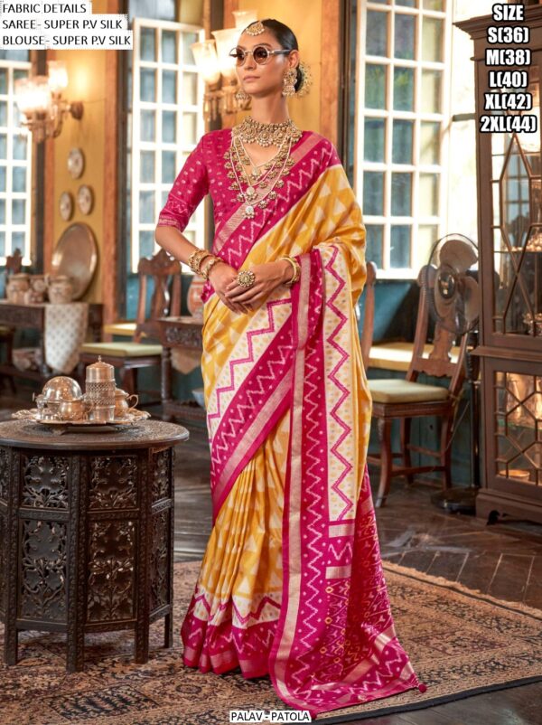 Ethnicrang Presents Palav Patola Super P.V. Silk Luxury Printed Sarees For Womens