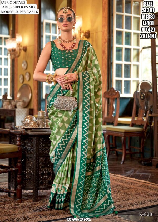 Ethnicrang Presents Palav Patola Super P.V. Silk Luxury Printed Sarees For Womens