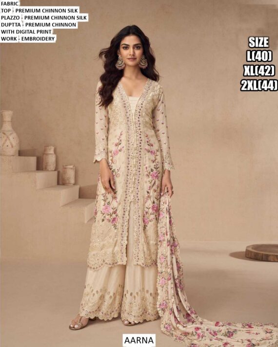 Aarna Aashirwad Premium Chinon Silk Embroidered Fancy Salwar Suits Collection For Festival Online