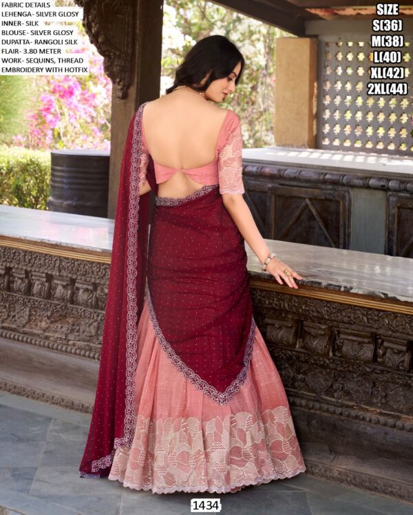 Get Ready To Dazzle In This Beautifully Crafted Silver Glossy Lehenga Choli