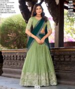 Get Ready To Dazzle In This Beautifully Crafted Silver Glossy Lehenga Choli