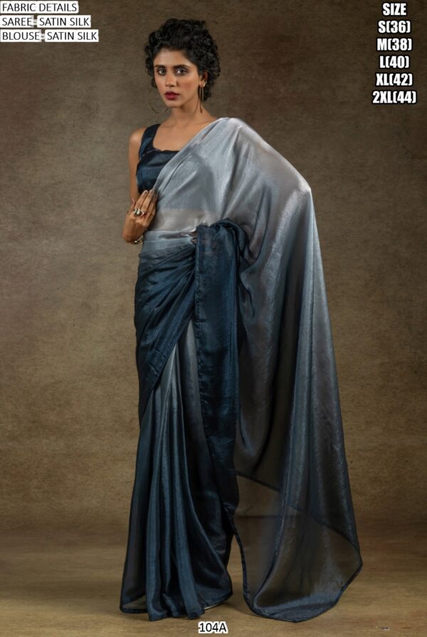 Ready To Wear Satin Silk Lovely Coloured Plain Party Sarees Online Now!