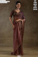 Plain Ready To Wear Party Style Satin Silk Saree With Un-Stitched Blouse