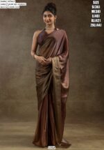 Plain Ready To Wear Party Style Satin Silk Saree With Un-Stitched Blouse