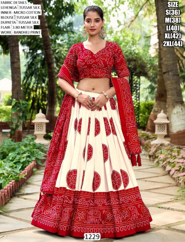 Step Into Festive Celebrations With This Enchanting Bandhej Printed Lehenga Cholis