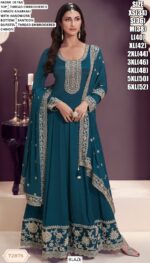 Thread Embroidered Chinon Anarkali Gown Collection For Wedding, Events Etc...