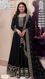 Thread Embroidered Chinon Anarkali Gown Collection For Wedding, Events Etc...