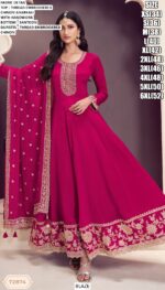 Thread Embroidered Chinon Anarkali Gown Collection For Wedding, Events Etc...