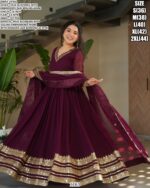 Buy This Beautiful Faux Blooming Partywear Gown With Zari Sequins Embroidered Border Online