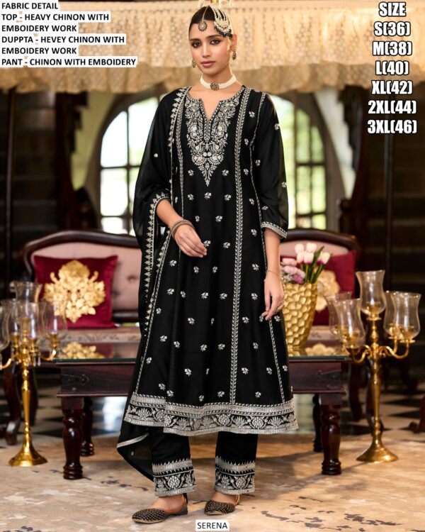 Ready To Wear In Festivals! Heavy Chinon Embroidered Pakistani Salwar Suits