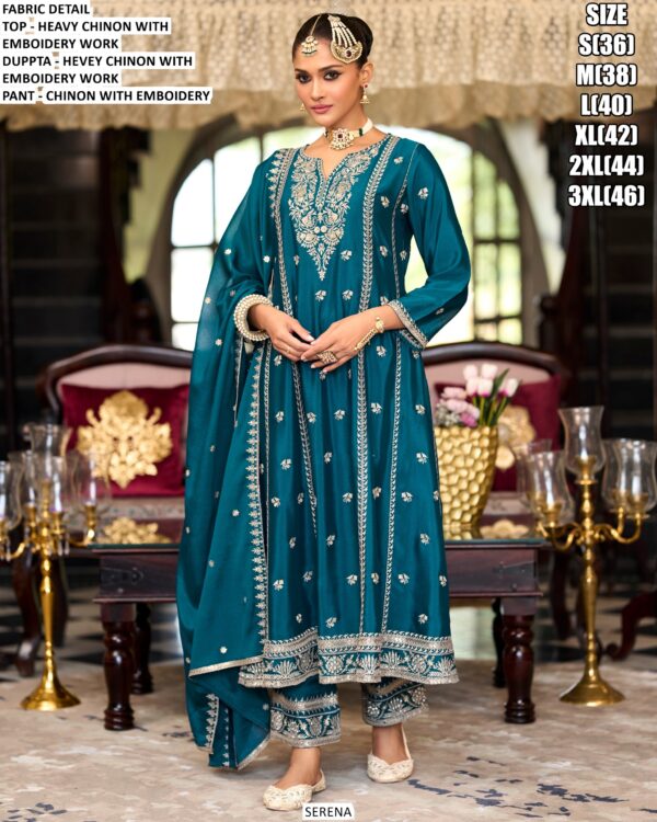 Ready To Wear In Festivals! Heavy Chinon Embroidered Pakistani Salwar Suits