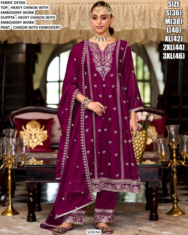 Ready To Wear In Festivals! Heavy Chinon Embroidered Pakistani Salwar Suits