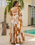 Cambric Cotton Multi Colours Of Beach Wear Readymade Printed Gown