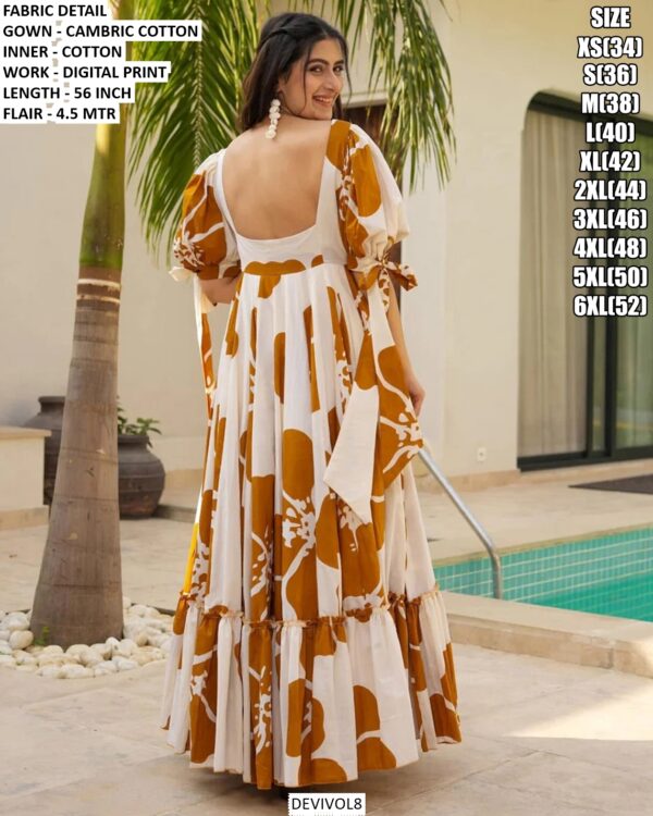 Cambric Cotton Multi Colours Of Beach Wear Readymade Printed Gown