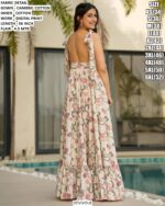 Cambric Cotton Multi Colours Of Beach Wear Readymade Printed Gown