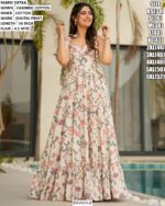 Cambric Cotton Multi Colours Of Beach Wear Readymade Printed Gown