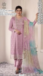 Colourful Moonga Silk Thread Embroidered Festive Style Salwar Suits