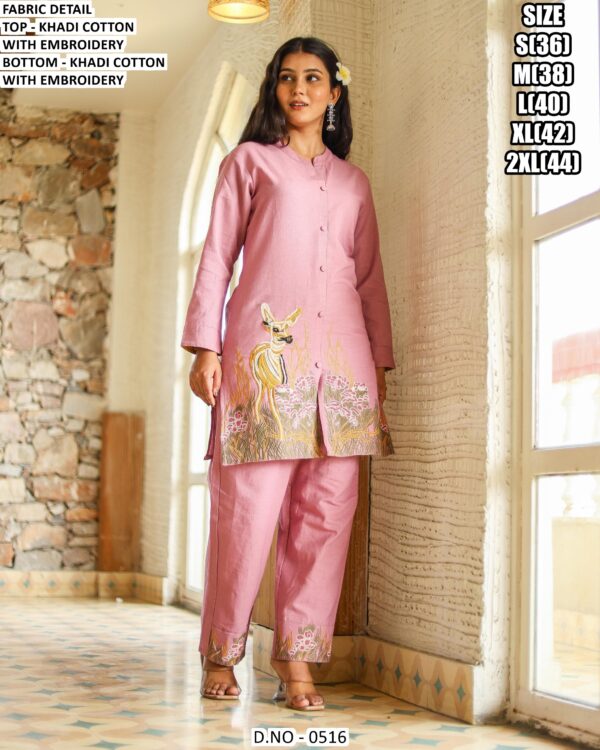 Get Ethnic Embroidered Kurta-Pant Co-ord Sets Made From Premium Khadi Cotton