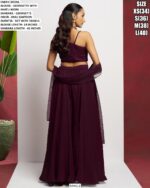 Turn Heads With This Stylish Khatli Worked Women's Blouse Plazo Set - A Chic Co-ord Sets