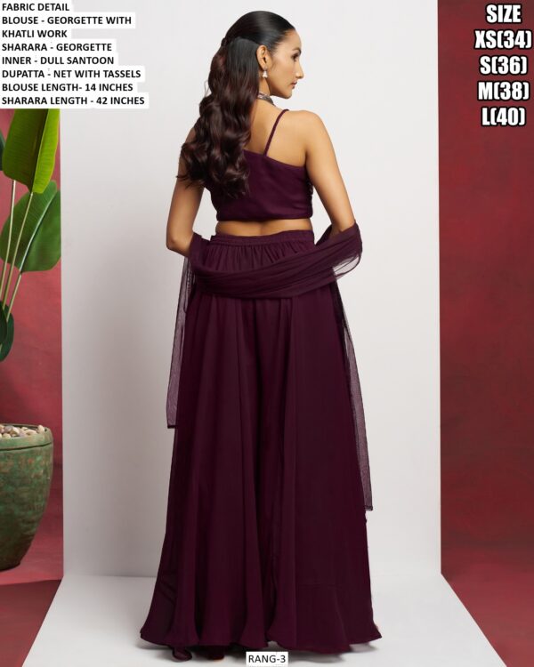 Turn Heads With This Stylish Khatli Worked Women's Blouse Plazo Set - A Chic Co-ord Sets