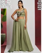 Turn Heads With This Stylish Khatli Worked Women's Blouse Plazo Set - A Chic Co-ord Sets