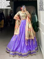 Traditional Jacquard Silk Weaving Worked Paithani Lehenga Choli