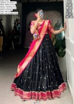 Traditional Jacquard Silk Weaving Worked Paithani Lehenga Choli