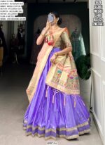 Traditional Jacquard Silk Weaving Worked Paithani Lehenga Choli