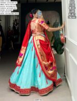 Traditional Jacquard Silk Weaving Worked Paithani Lehenga Choli