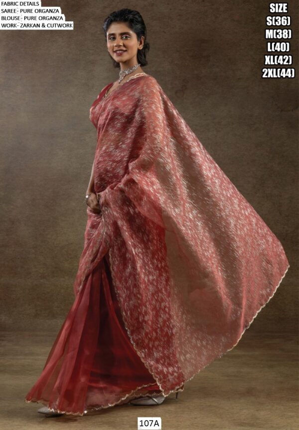 Experience The Enchanting Charm Of Our Partywear Pure Organza Saree Collection