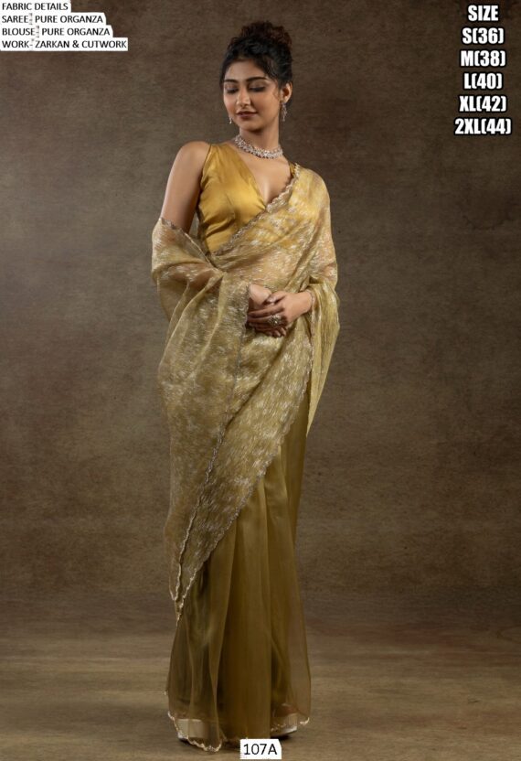 Experience The Enchanting Charm Of Our Partywear Pure Organza Saree Collection