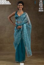 Experience The Enchanting Charm Of Our Partywear Pure Organza Saree Collection