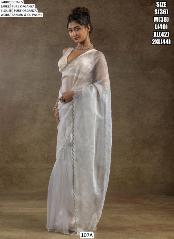 Experience The Enchanting Charm Of Our Partywear Pure Organza Saree Collection