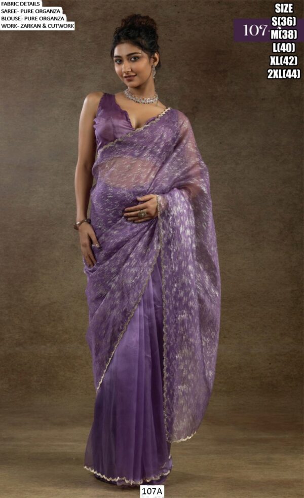 Experience The Enchanting Charm Of Our Partywear Pure Organza Saree Collection