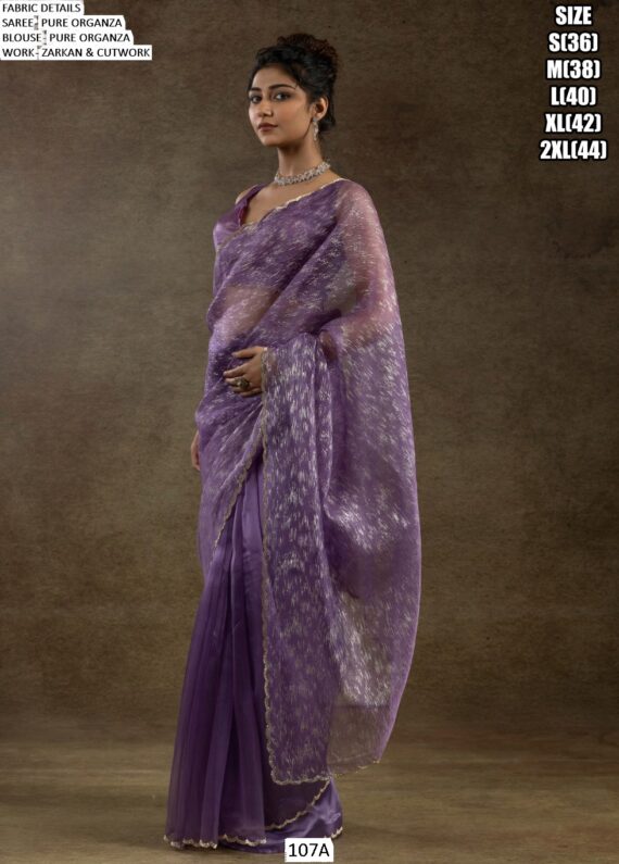 Experience The Enchanting Charm Of Our Partywear Pure Organza Saree Collection