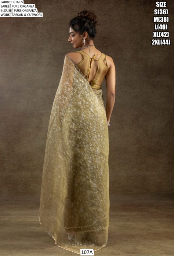 Experience The Enchanting Charm Of Our Partywear Pure Organza Saree Collection