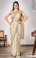 "Glam Up In Style: Attractive Shimmer Georgette Ready To Wear Saree With Designer Blouse"