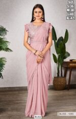 "Glam Up In Style: Attractive Shimmer Georgette Ready To Wear Saree With Designer Blouse"