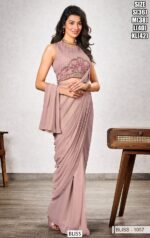 "Glam Up In Style: Attractive Shimmer Georgette Ready To Wear Saree With Designer Blouse"