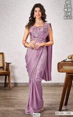 "Glam Up In Style: Attractive Shimmer Georgette Ready To Wear Saree With Designer Blouse"