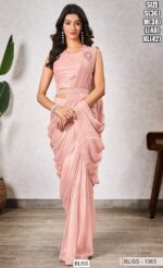 "Glam Up In Style: Attractive Shimmer Georgette Ready To Wear Saree With Designer Blouse"