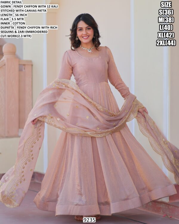 Make A Graceful Impression At Any Celebration With Our Impressive Fendy Chiffon Gown