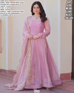 Make A Graceful Impression At Any Celebration With Our Impressive Fendy Chiffon Gown
