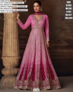 Graceful Embroidery Premium Real Chinon Silk Long Anarkali Gowns For Weddings