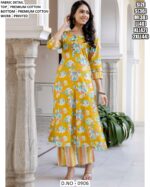 Beautiful Floral Motifs Cotton Kurtis Paired With Stylish Multicolour Striped Pants For This Summer!