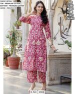 Beautiful Floral Motifs Cotton Kurtis Paired With Stylish Multicolour Striped Pants For This Summer!