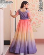 Gold Crush Padding With Beads Embroidered Readymade Ombre Gown Collection