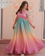Gold Crush Padding With Beads Embroidered Readymade Ombre Gown Collection